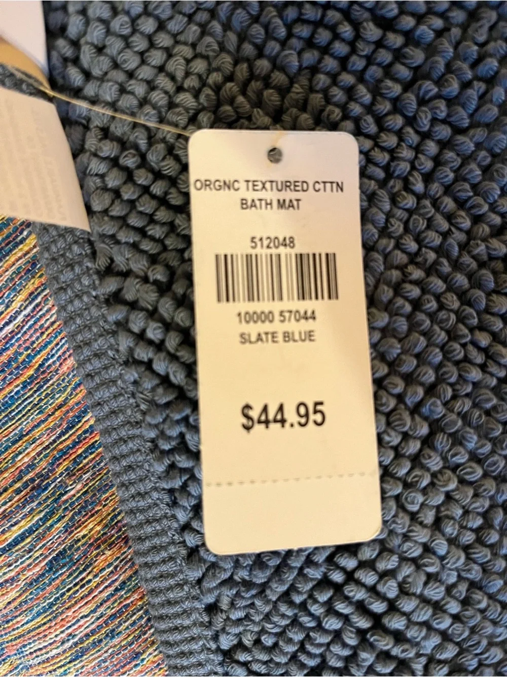 NEW! With Tags! L.L.Bean Slate Blue Organic Textured Cotton Bath Mat